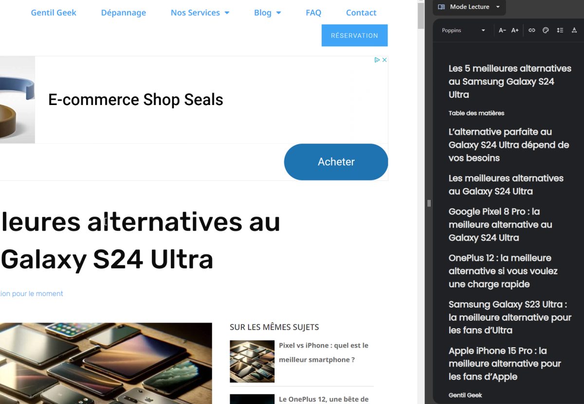 Comment activer le mode lecture sur Chrome ?