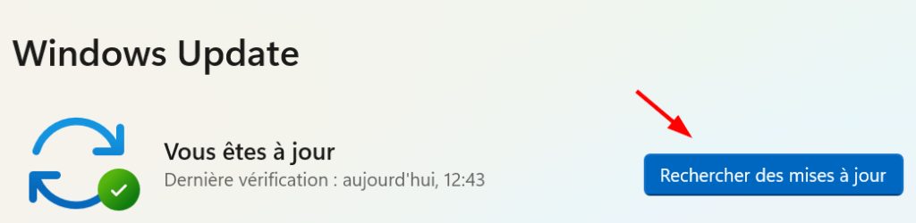 lancer la recherche de mise à jour sous windows 11