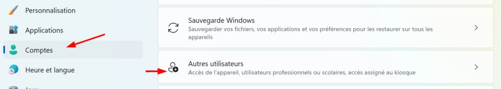 gestion des utilisateurs windows 11