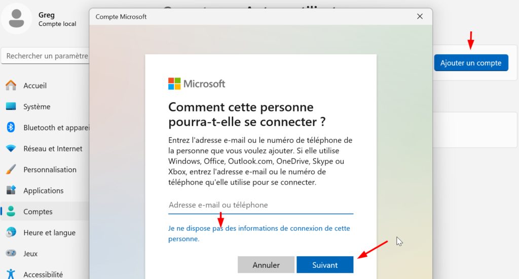Ajouter un compte administrateur local windows 11