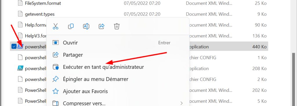 exécuter powershell en tant qu'administrateur depuis l'explorateur de fichier