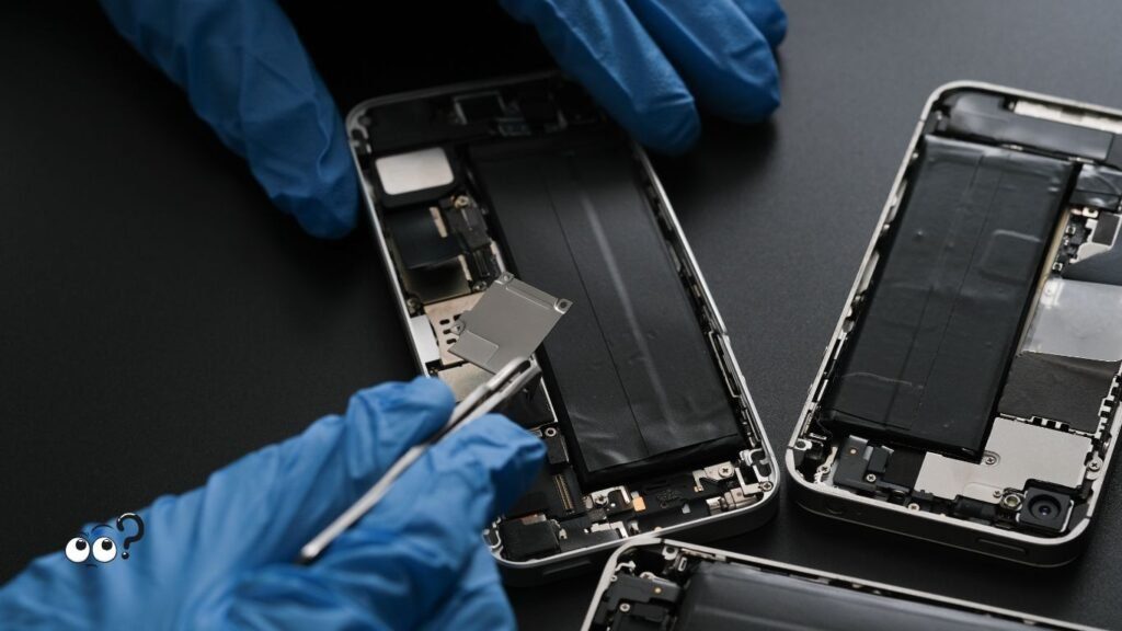 un technicien occupé à démonter un iPhone 14