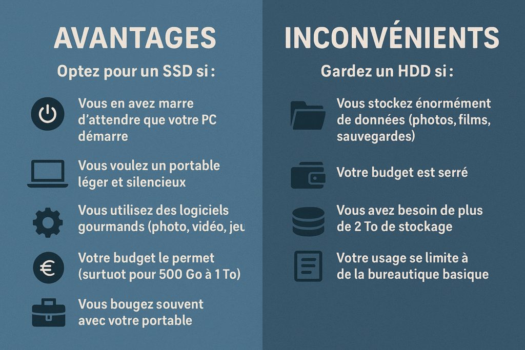 Avantages et inconvénients du disque SSD
