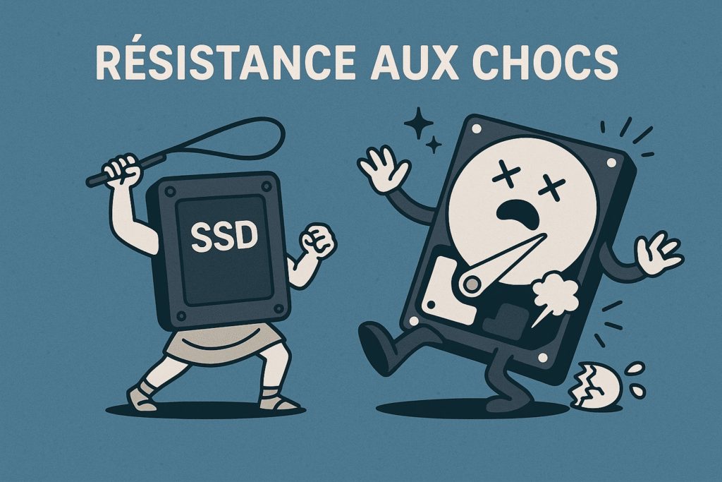 Résistance du disque dur SSD comparée à celle du disque dur classique