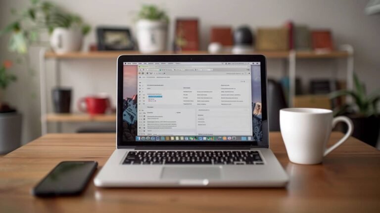 un pc portable sur un bureau avec une fenêtre ouverte sur les paramètres gmail