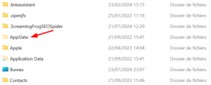 où se trouve le répertoire appdata ?