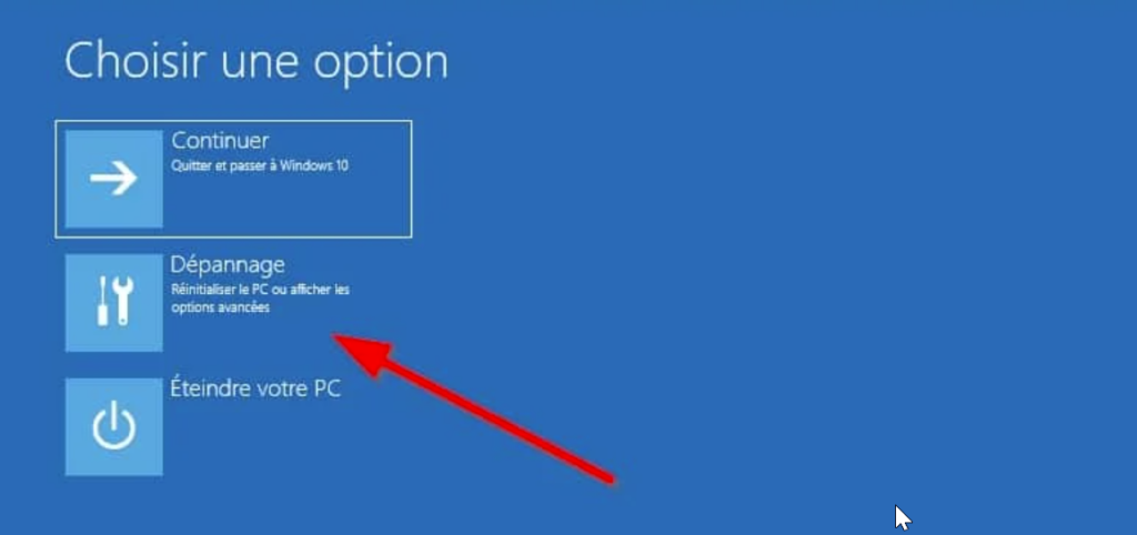 Guide ultime : Comment formater un disque dur 1 menu de récupération Windows