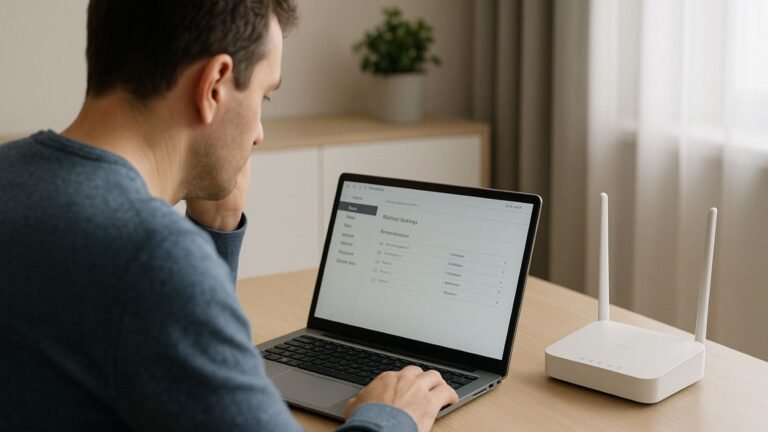 Informaticien à Puyricard 10 un homme qui règle son wifi depuis son pc portable car internet est lent